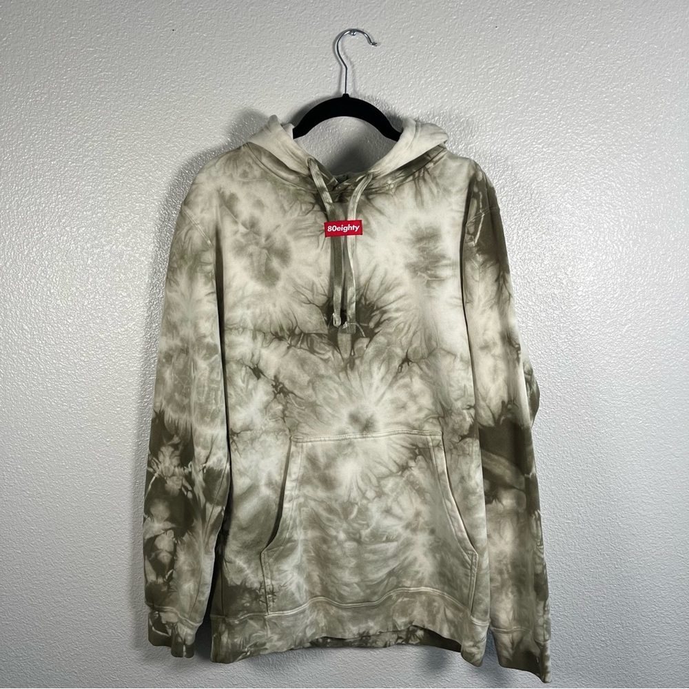 80eighty Men’s Olive and White Tie-Dye Hoodie Small - Picture 2 of 9